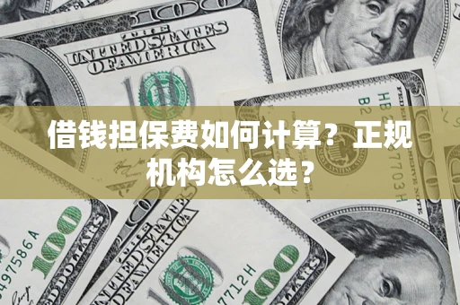 济南借钱担保费如何计算？正规机构怎么选？