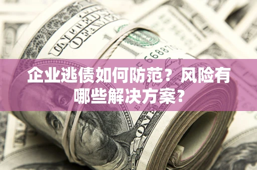 济南企业逃债如何防范？风险有哪些解决方案？